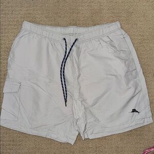 White Swim Shorts with Logo